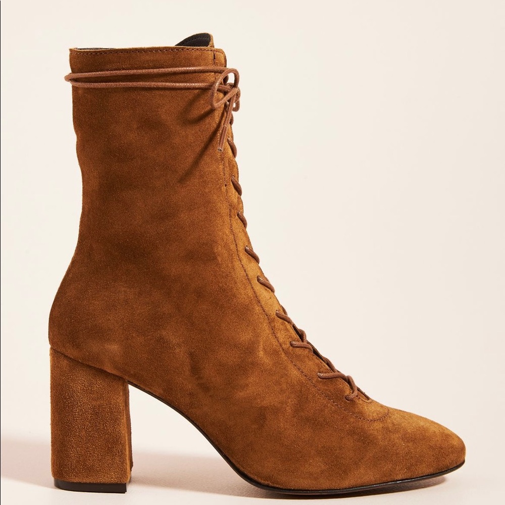 Anthropologie Sukie Lace Up Suede Boots